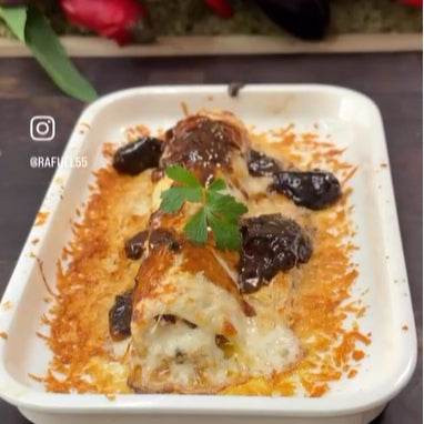 Canelón XL de Pularda con supremas de foie, tartufata, papada ibérica.